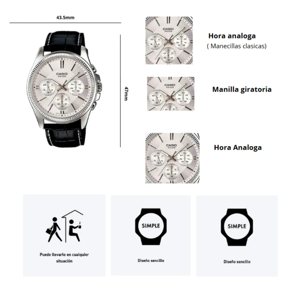 Casio Analógo Classic MTP-1375L-7A